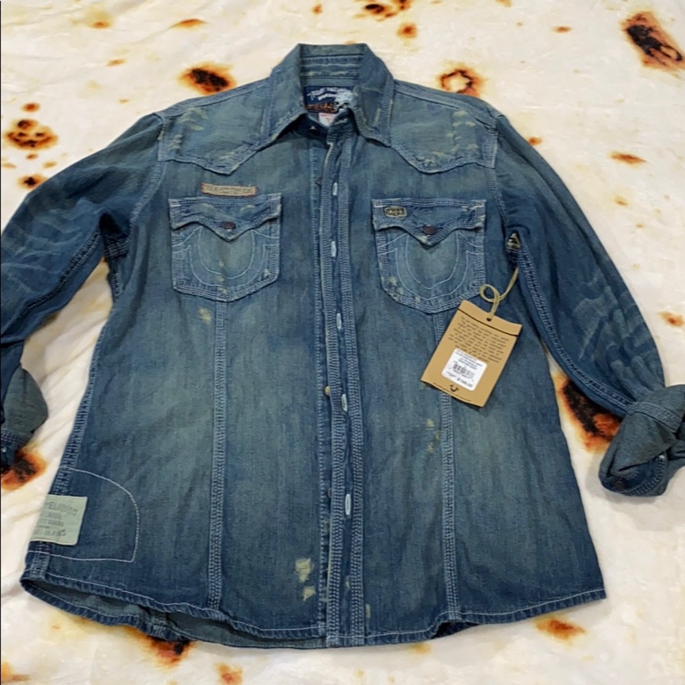True Religion Western Shirt L NWT